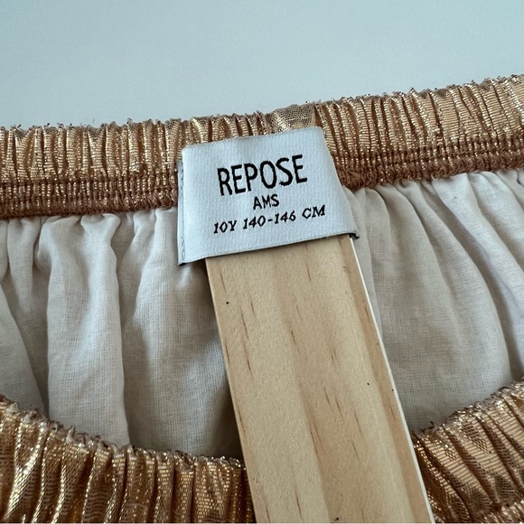 Repose Ams Gold Shiny Mini Skirt size 10Y - Picture 10 of 13